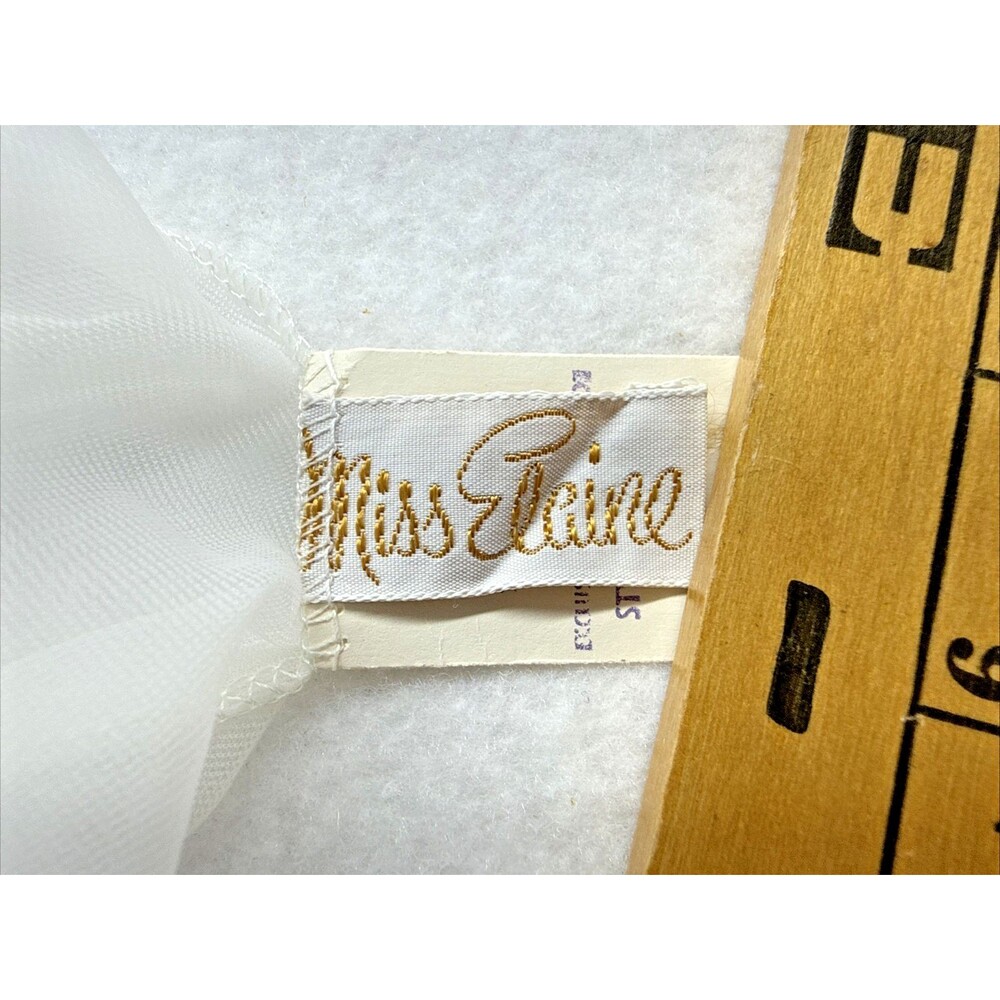 Miss Elaine Sheer Peignoir Robe White Blue Ribbon Style 289B Small Vintage - Picture 9 of 13